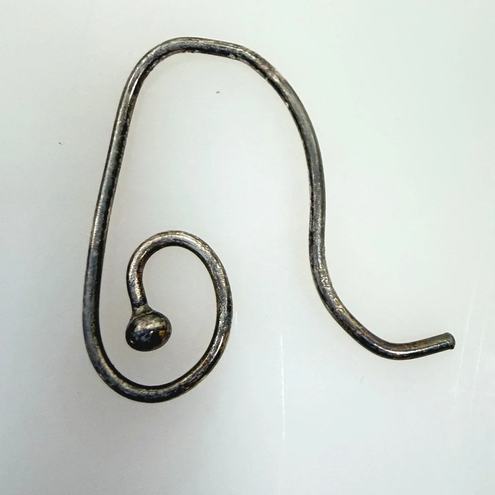 Pandora Sterling Silver ALE Spiral Hook Earrings 925 Minimalist Ball End 1276
